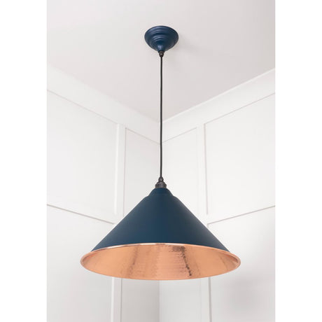 From The Anvil - Hammered Copper Hockley Pendant in Dusk | Sku. 49503DU | Trade Door Handles.