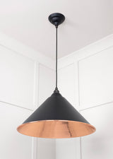 From The Anvil - Hammered Copper Hockley Pendant in Elan Black | Sku. 49503EB | Trade Door Handles.