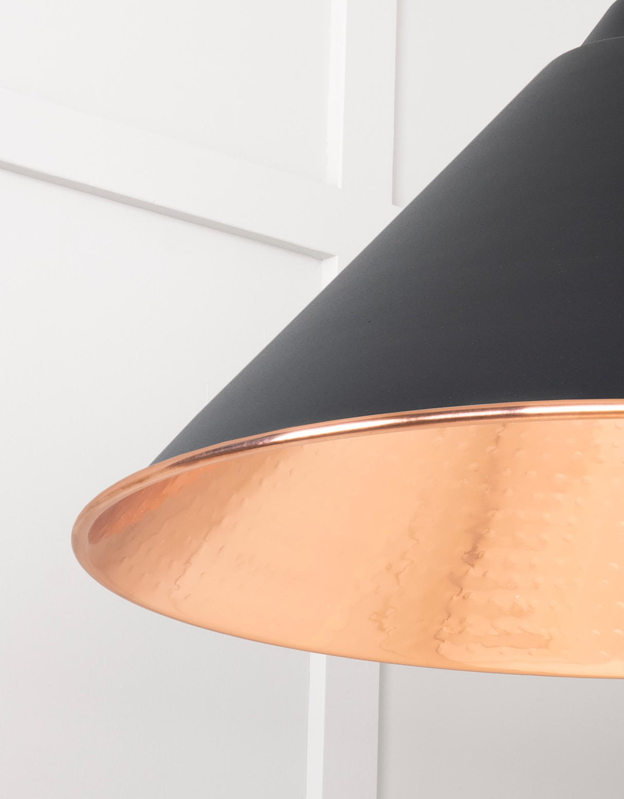 From The Anvil - Hammered Copper Hockley Pendant in Elan Black | Sku. 49503EB | Trade Door Handles.