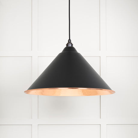 From The Anvil - Hammered Copper Hockley Pendant in Elan Black | Sku. 49503EB | Trade Door Handles.