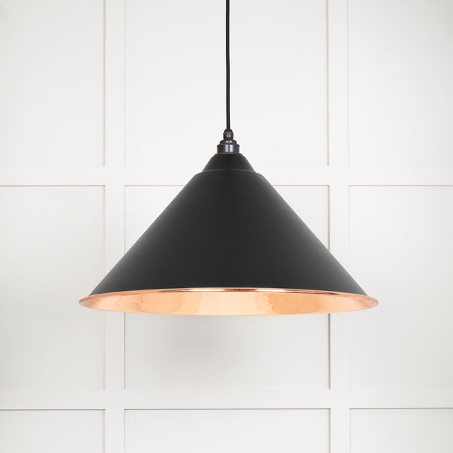 From The Anvil - Hammered Copper Hockley Pendant in Elan Black | Sku. 49503EB | Trade Door Handles.