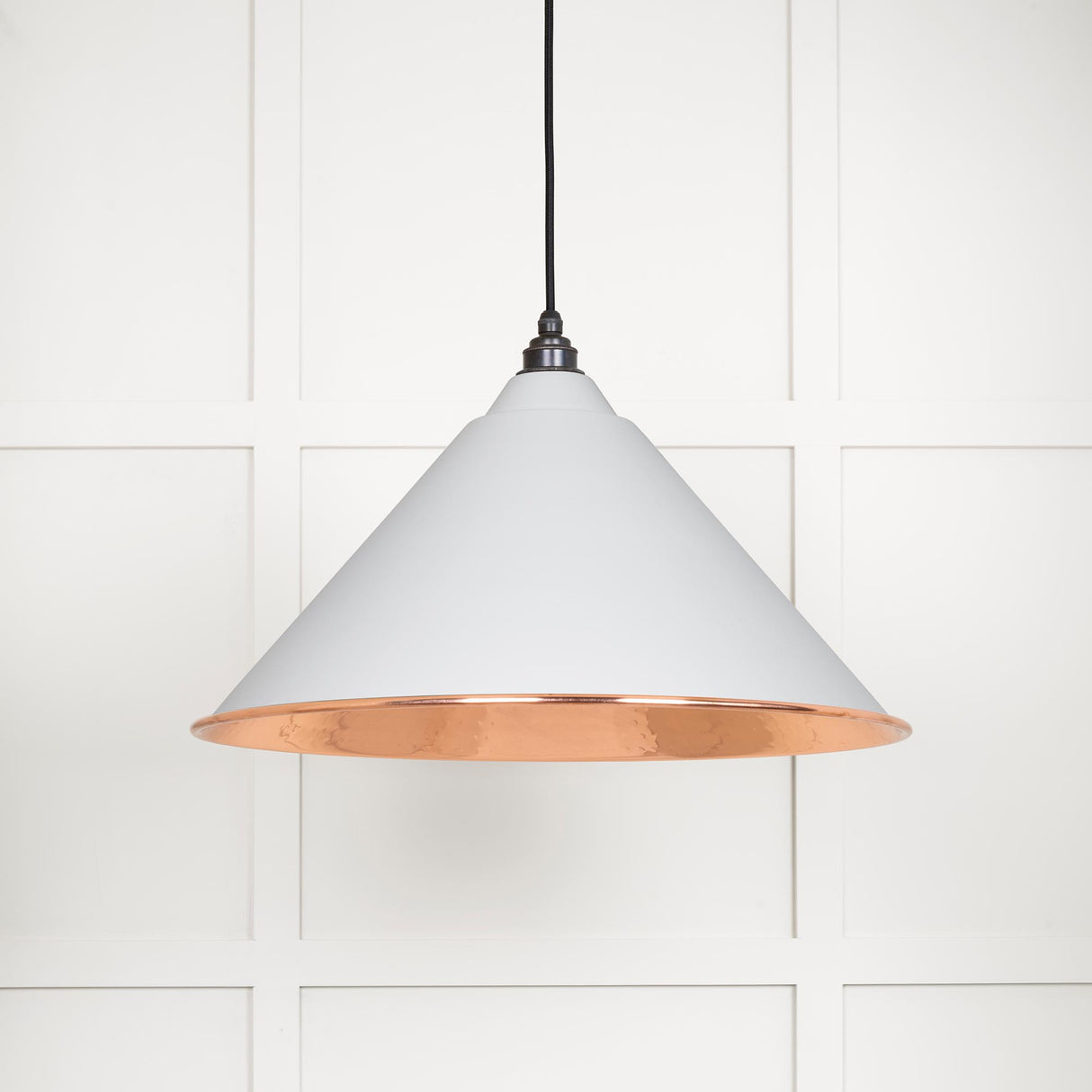 From The Anvil - Hammered Copper Hockley Pendant in Flock | Sku. 49503F | Trade Door Handles.