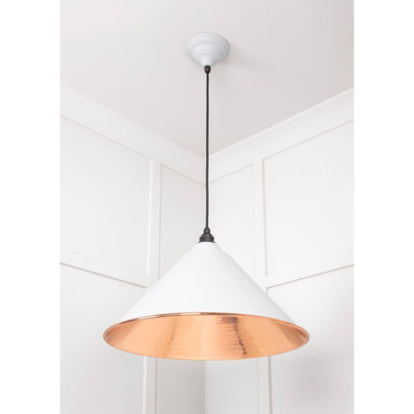 From The Anvil - Hammered Copper Hockley Pendant in Flock | Sku. 49503F | Trade Door Handles.