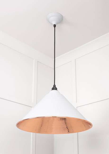From The Anvil - Hammered Copper Hockley Pendant in Flock | Sku. 49503F | Trade Door Handles.