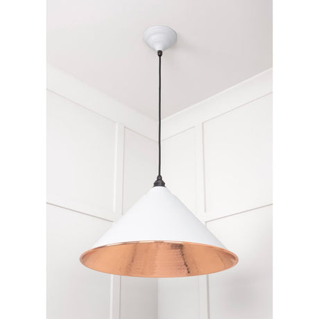 From The Anvil - Hammered Copper Hockley Pendant in Flock | Sku. 49503F | Trade Door Handles.