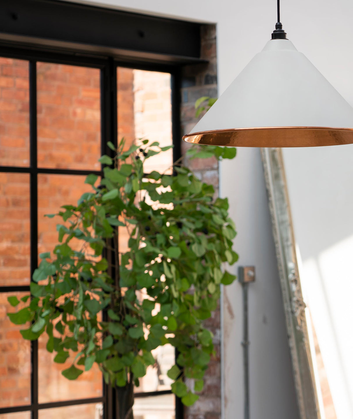 From The Anvil - Hammered Copper Hockley Pendant in Flock | Sku. 49503F | Trade Door Handles.