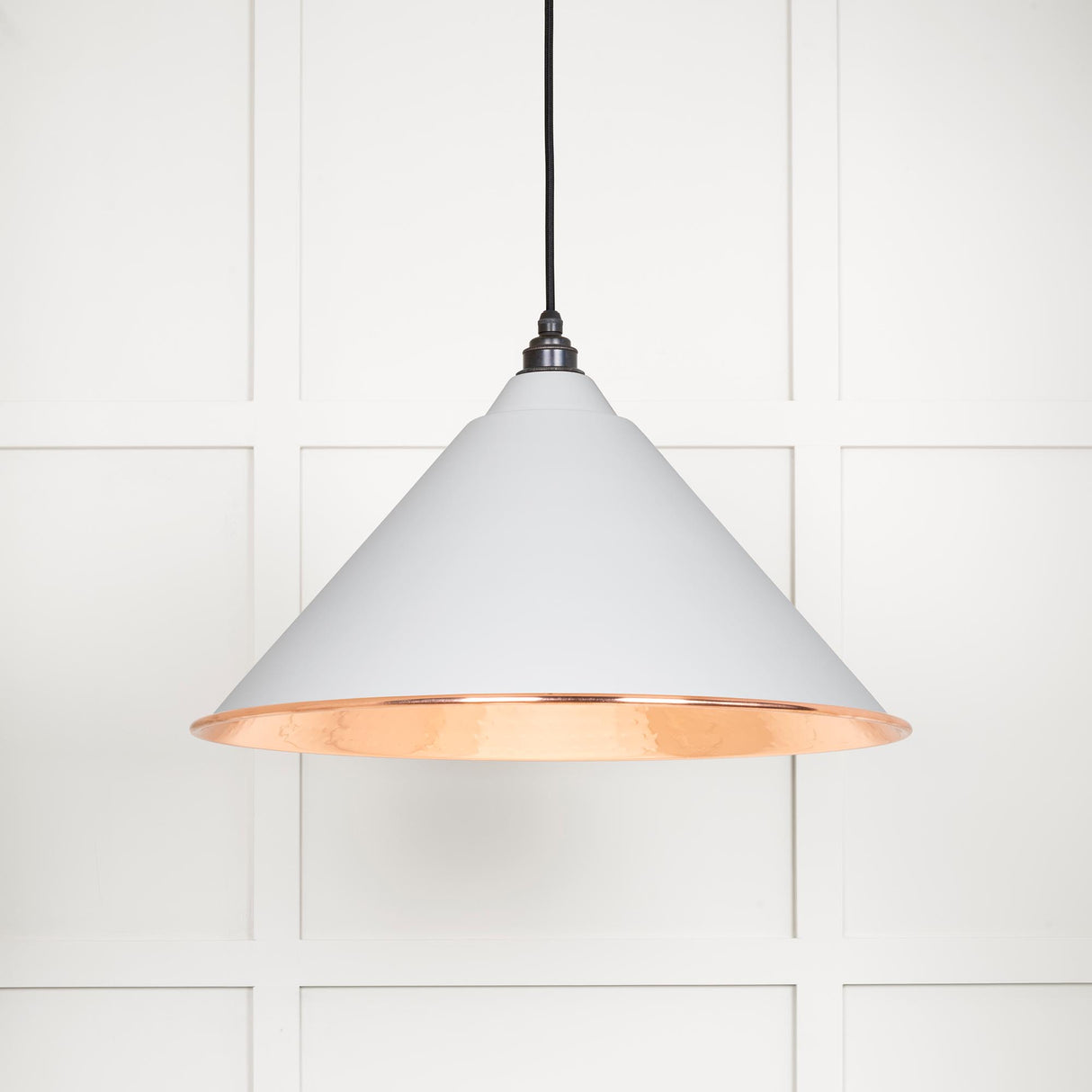 From The Anvil - Hammered Copper Hockley Pendant in Flock | Sku. 49503F | Trade Door Handles.