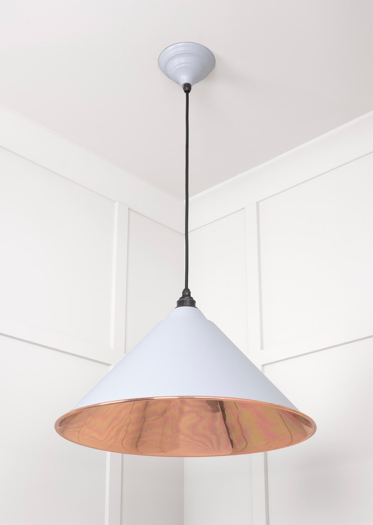 From The Anvil - Smooth Copper Hockley Pendant in Birch | Sku. 49503SBI | Trade Door Handles.