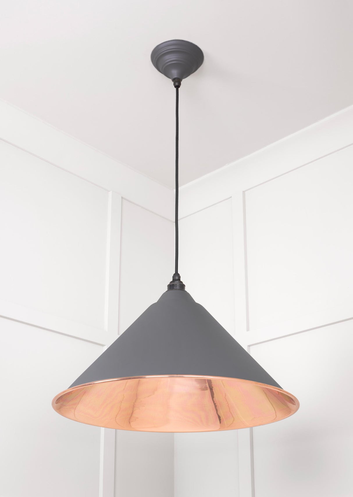 From The Anvil - Smooth Copper Hockley Pendant in Bluff | Sku. 49503SBL | Trade Door Handles.