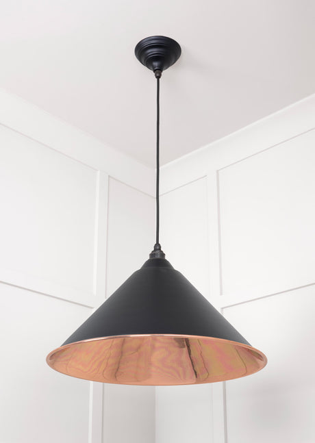 From The Anvil - Smooth Copper Hockley Pendant in Elan Black | Sku. 49503SEB | Trade Door Handles.
