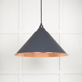 From The Anvil - Hammered Copper Hockley Pendant in Slate | Sku. 49503SL | Trade Door Handles.