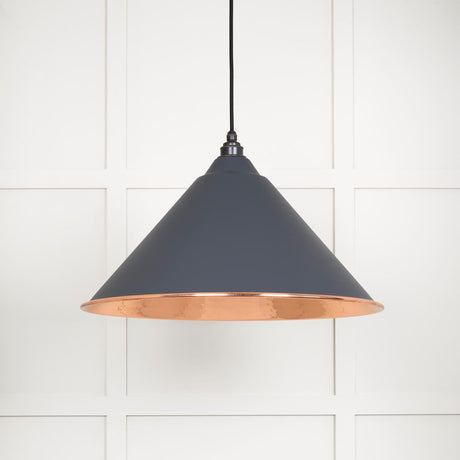 From The Anvil - Hammered Copper Hockley Pendant in Slate | Sku. 49503SL | Trade Door Handles.