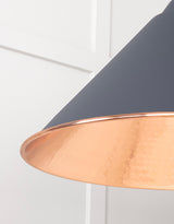 From The Anvil - Hammered Copper Hockley Pendant in Slate | Sku. 49503SL | Trade Door Handles.
