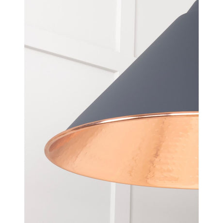 From The Anvil - Hammered Copper Hockley Pendant in Slate | Sku. 49503SL | Trade Door Handles.