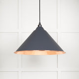 From The Anvil - Hammered Copper Hockley Pendant in Slate | Sku. 49503SL | Trade Door Handles.