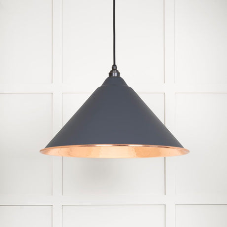 From The Anvil - Hammered Copper Hockley Pendant in Slate | Sku. 49503SL | Trade Door Handles.