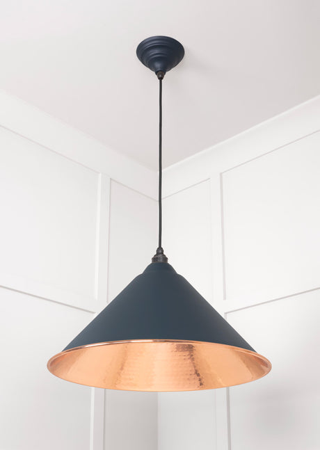 From The Anvil - Hammered Copper Hockley Pendant in Soot | Sku. 49503SO | Trade Door Handles.