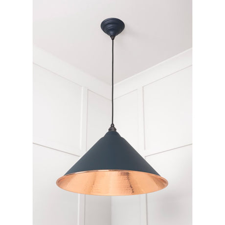 From The Anvil - Hammered Copper Hockley Pendant in Soot | Sku. 49503SO | Trade Door Handles.