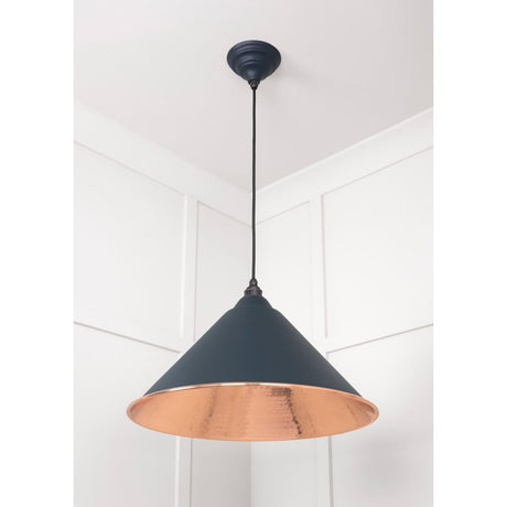 From The Anvil - Hammered Copper Hockley Pendant in Soot | Sku. 49503SO | Trade Door Handles.