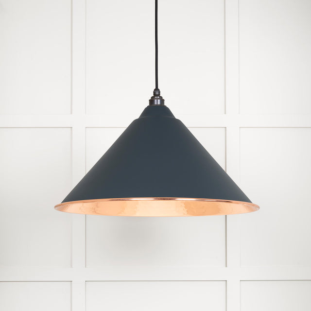 From The Anvil - Hammered Copper Hockley Pendant in Soot | Sku. 49503SO | Trade Door Handles.