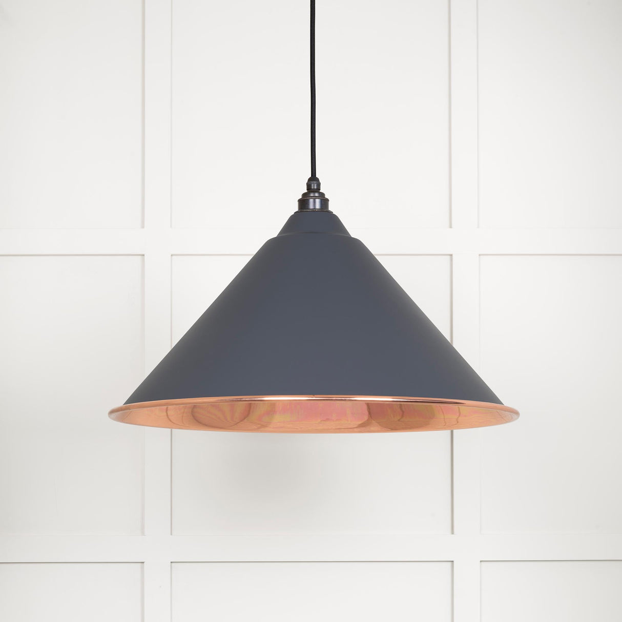 From The Anvil - Smooth Copper Hockley Pendant in Slate | Sku. 49503SSL | Trade Door Handles.