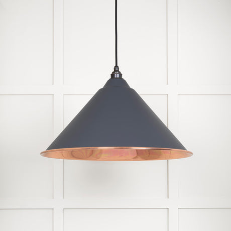 From The Anvil - Smooth Copper Hockley Pendant in Slate | Sku. 49503SSL | Trade Door Handles.