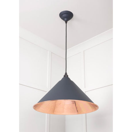 From The Anvil - Smooth Copper Hockley Pendant in Slate | Sku. 49503SSL | Trade Door Handles.