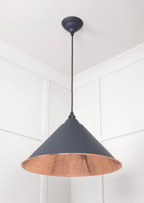 From The Anvil - Smooth Copper Hockley Pendant in Slate | Sku. 49503SSL | Trade Door Handles.