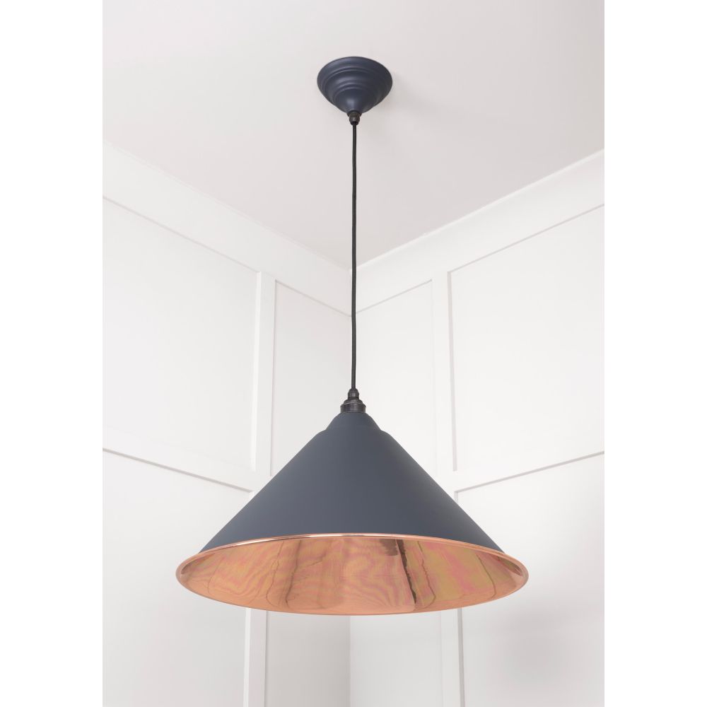 From The Anvil - Smooth Copper Hockley Pendant in Slate | Sku. 49503SSL | Trade Door Handles.