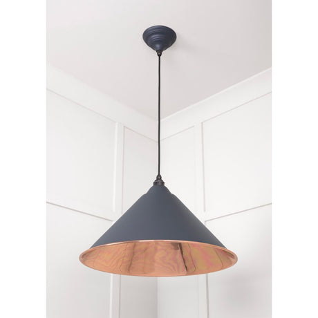 From The Anvil - Smooth Copper Hockley Pendant in Slate | Sku. 49503SSL | Trade Door Handles.