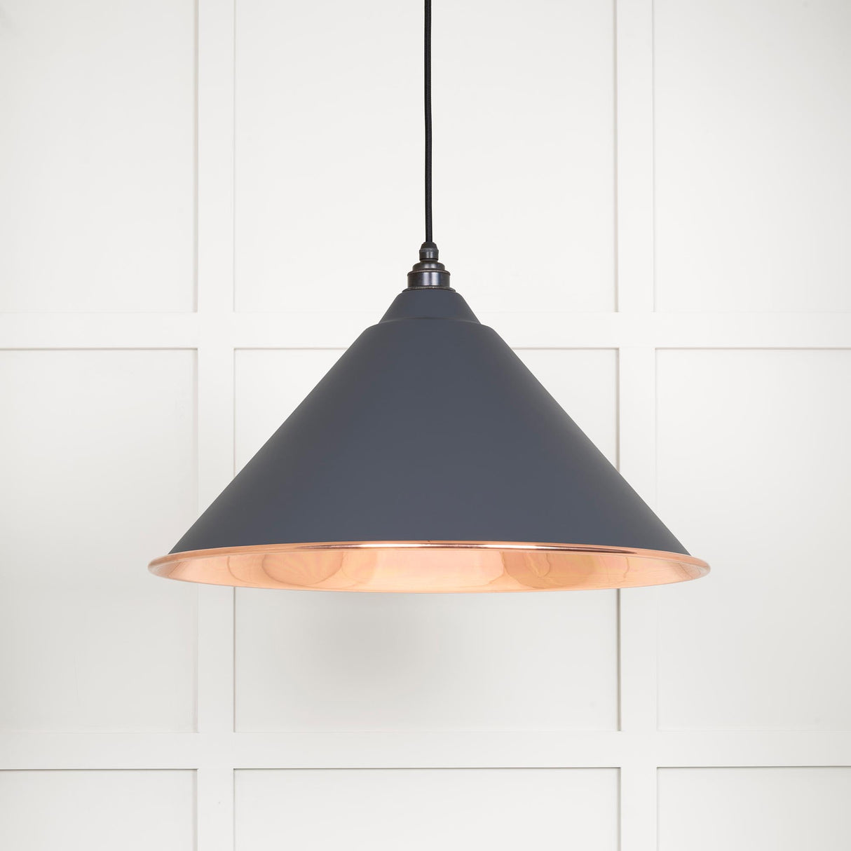 From The Anvil - Smooth Copper Hockley Pendant in Slate | Sku. 49503SSL | Trade Door Handles.