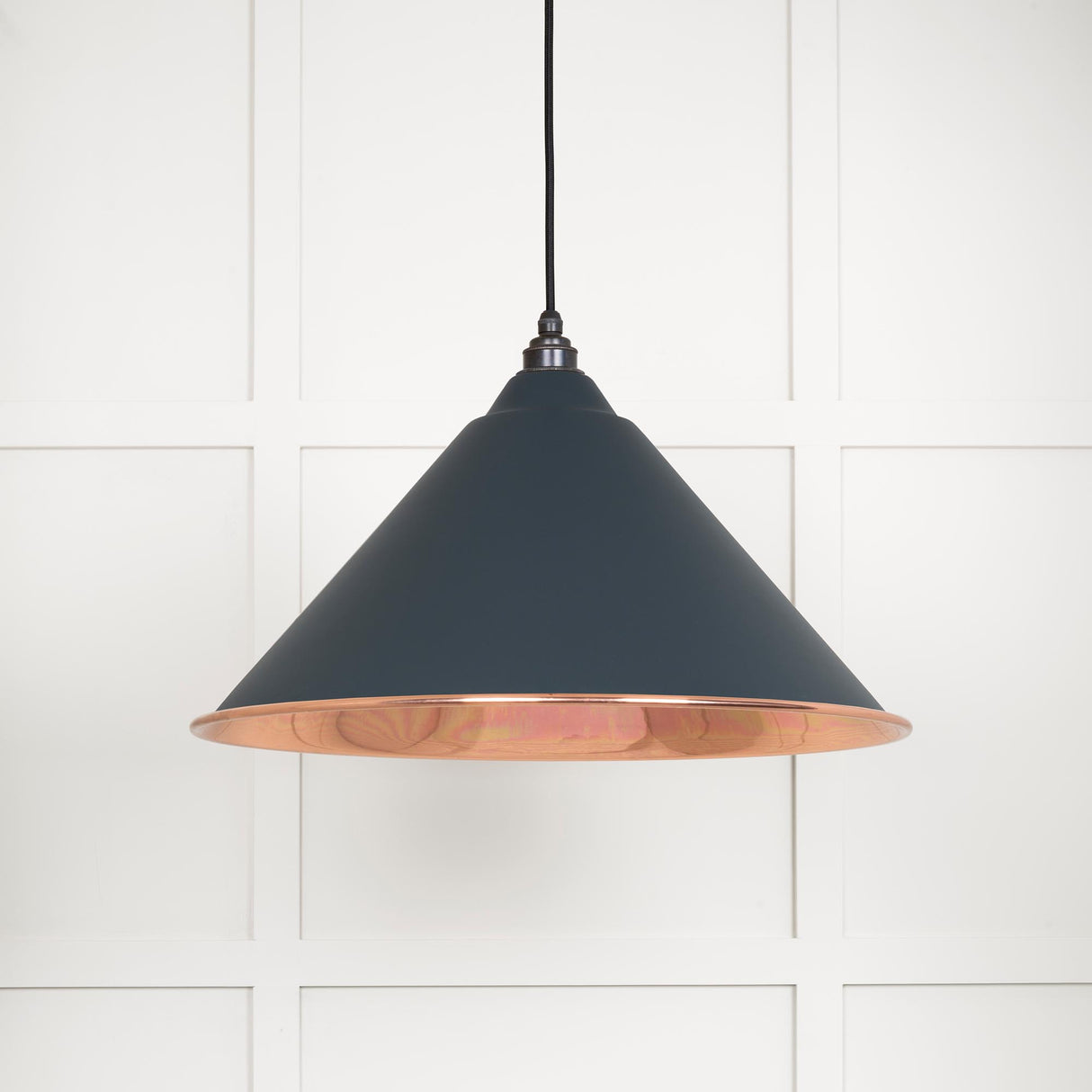 From The Anvil - Smooth Copper Hockley Pendant in Soot | Sku. 49503SSO | Trade Door Handles.