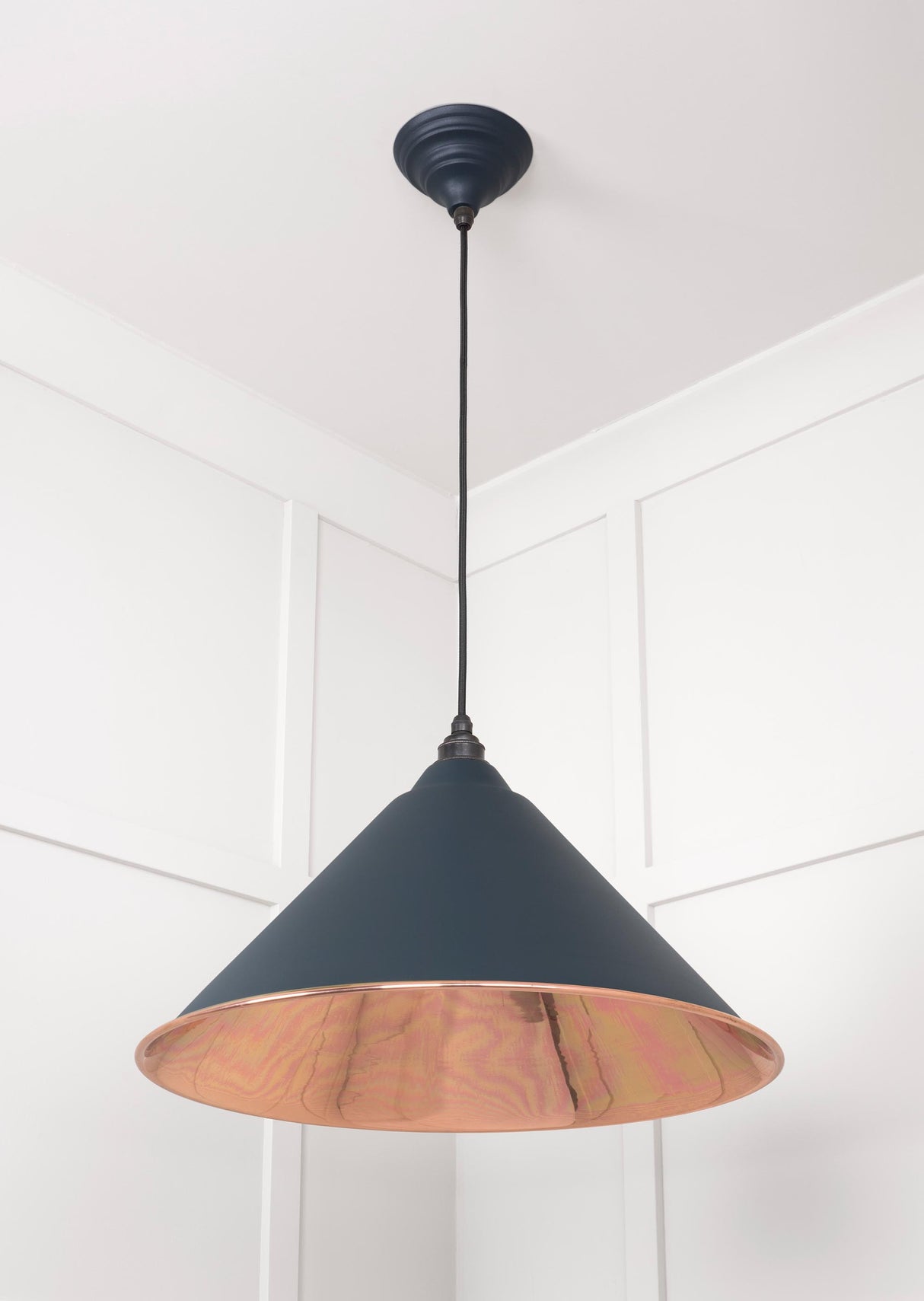 From The Anvil - Smooth Copper Hockley Pendant in Soot | Sku. 49503SSO | Trade Door Handles.