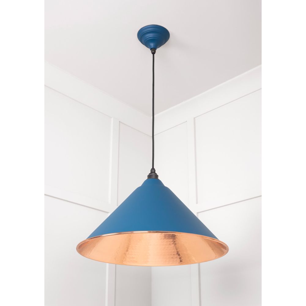 From The Anvil - Hammered Copper Hockley Pendant in Upstream | Sku. 49503U | Trade Door Handles.