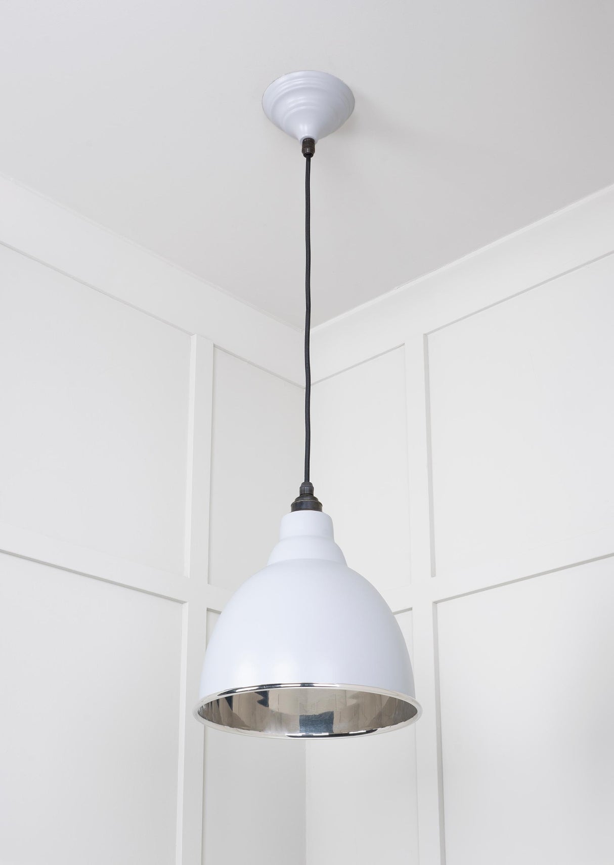 From The Anvil - Smooth Nickel Brindley Pendant in Birch | Sku. 49504BI | Trade Door Handles.