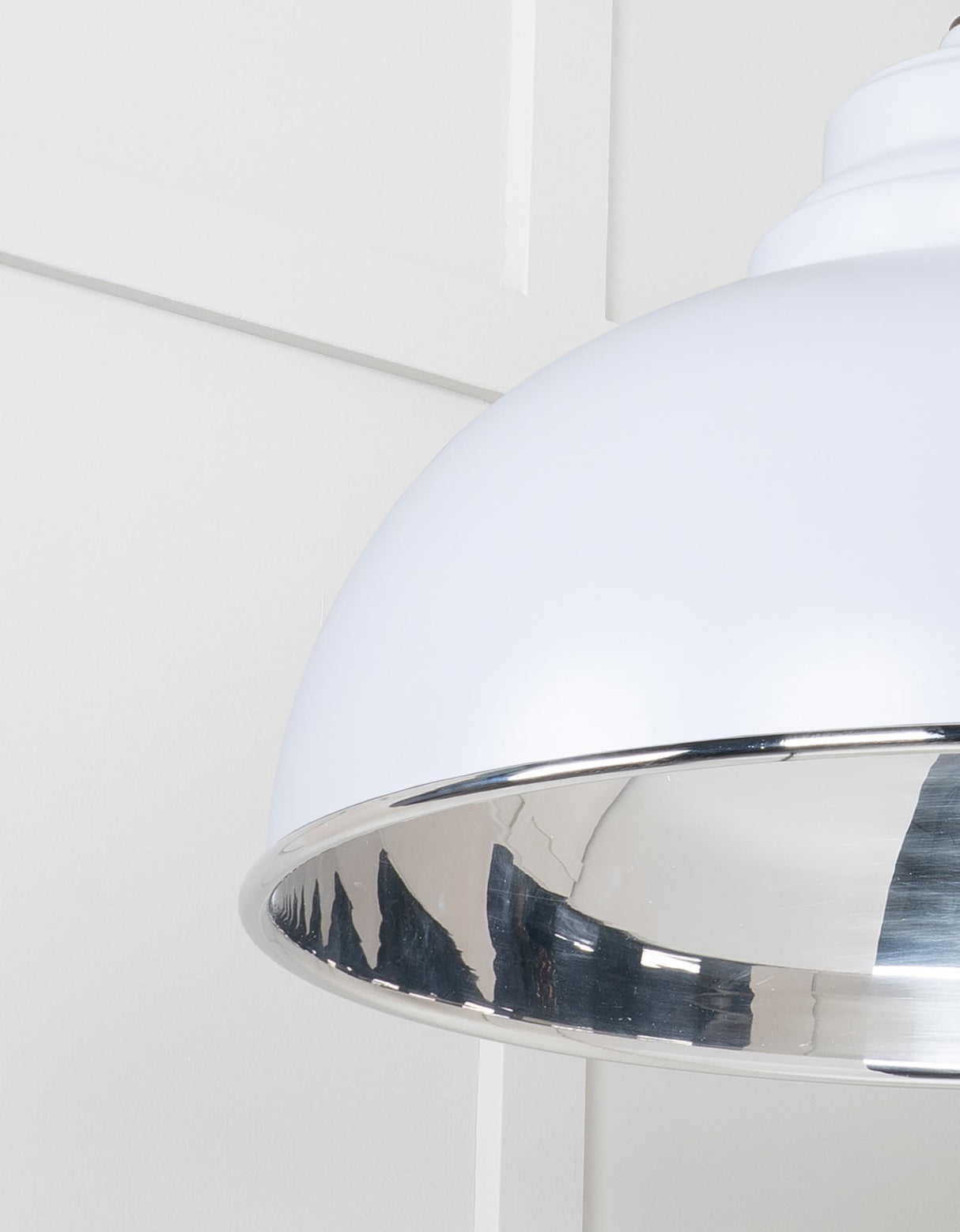 From The Anvil - Smooth Nickel Harborne Pendant in Birch | Sku. 49505BI | Trade Door Handles.