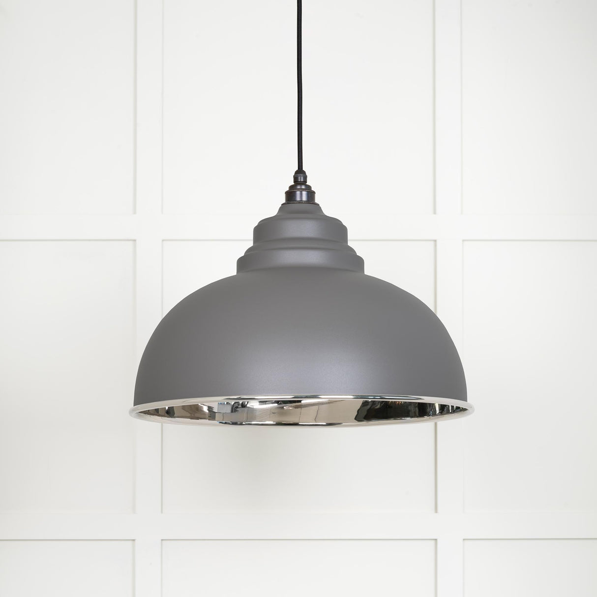 From The Anvil - Smooth Nickel Harborne Pendant in Bluff | Sku. 49505BL | Trade Door Handles.