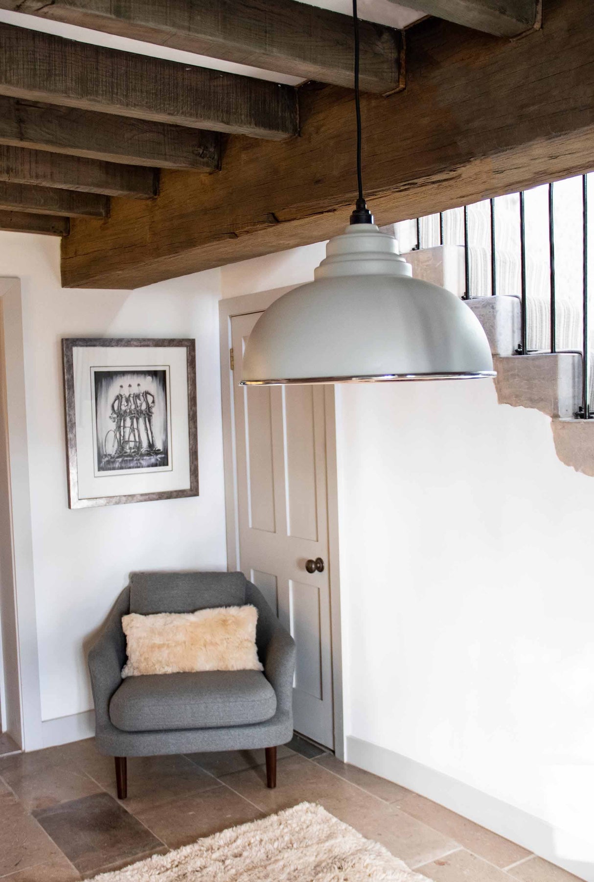 From The Anvil - Smooth Nickel Harborne Pendant in Bluff | Sku. 49505BL | Trade Door Handles.