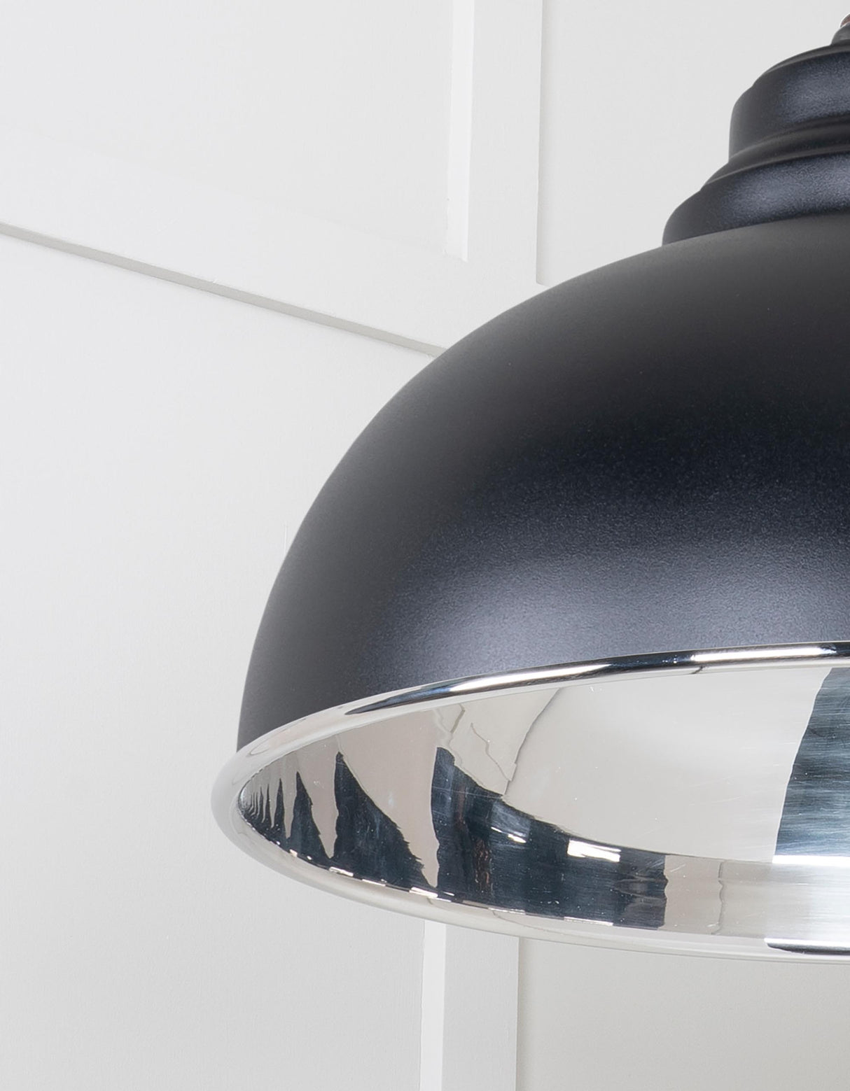 From The Anvil - Smooth Nickel Harborne Pendant in Elan Black | Sku. 49505EB | Trade Door Handles.