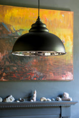 From The Anvil - Smooth Nickel Harborne Pendant in Elan Black | Sku. 49505EB | Trade Door Handles.