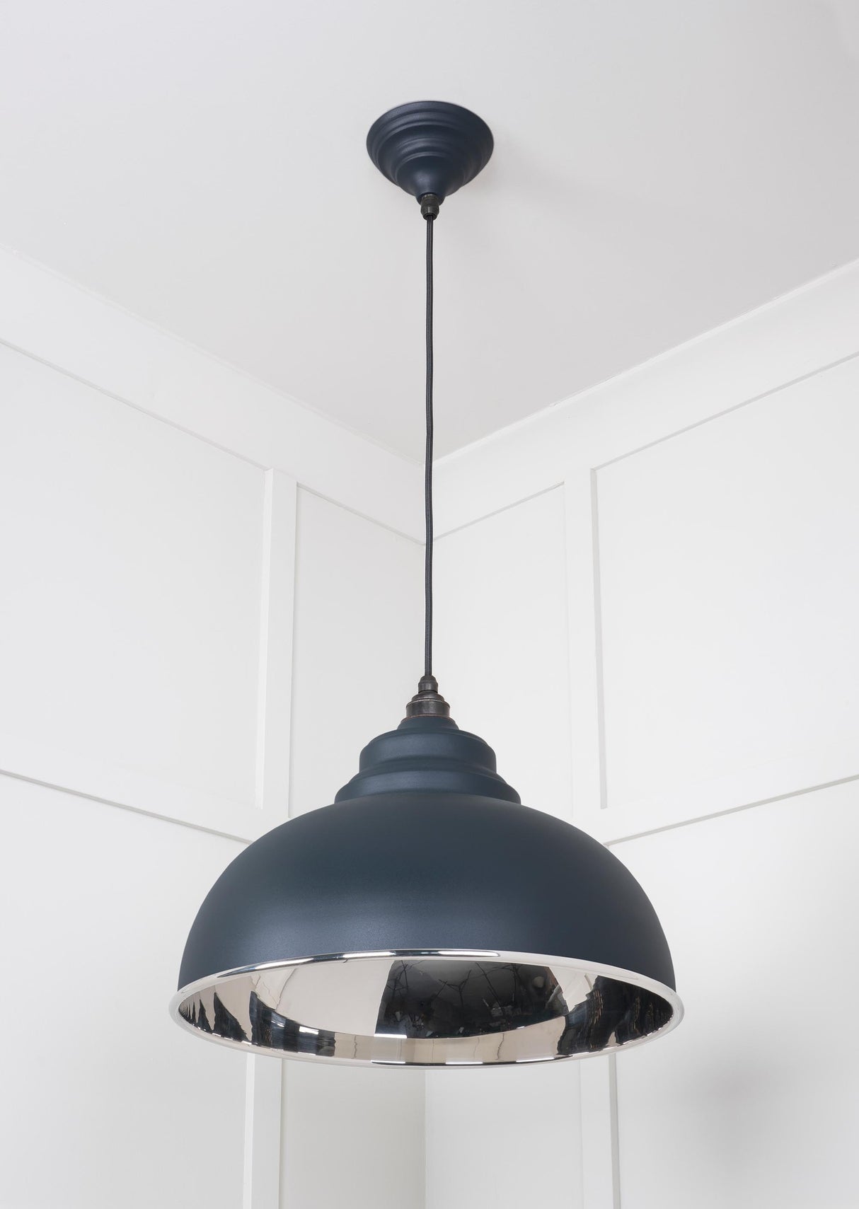 From The Anvil - Smooth Nickel Harborne Pendant in Soot | Sku. 49505SO | Trade Door Handles.