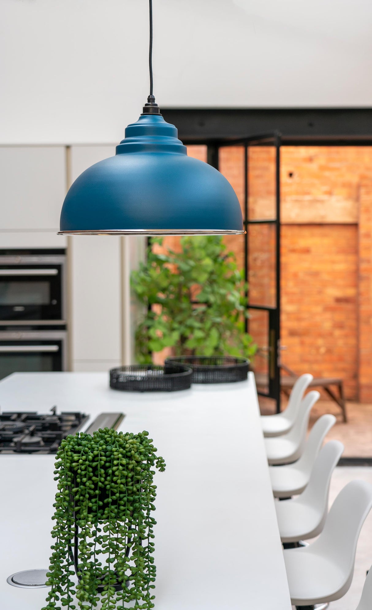 From The Anvil - Smooth Nickel Harborne Pendant in Upstream | Sku. 49505U | Trade Door Handles.