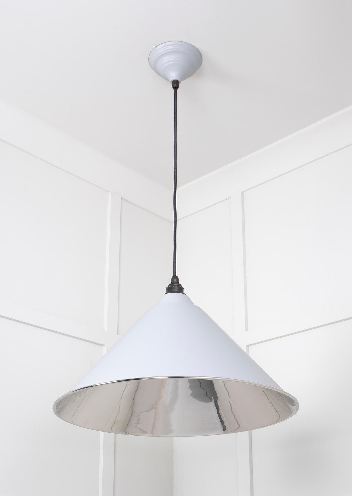 From The Anvil - Smooth Nickel Hockley Pendant in Birch | Sku. 49506BI | Trade Door Handles.