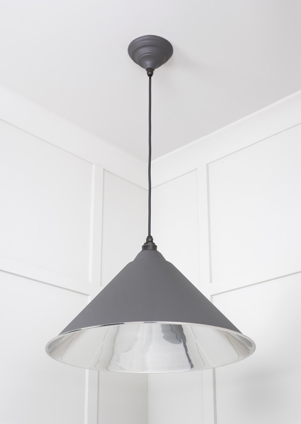 From The Anvil - Smooth Nickel Hockley Pendant in Bluff | Sku. 49506BL | Trade Door Handles.