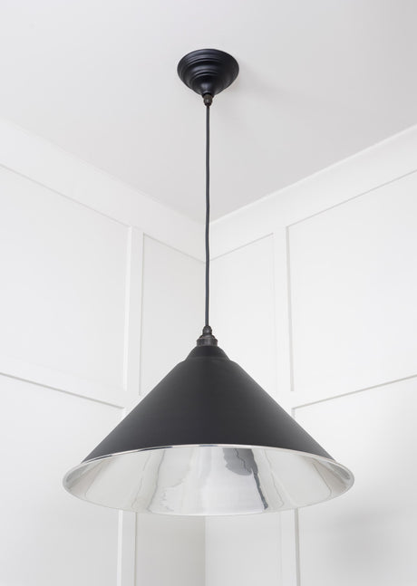 From The Anvil - Smooth Nickel Hockley Pendant in Elan Black | Sku. 49506EB | Trade Door Handles.