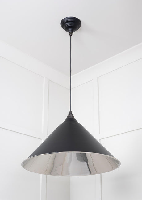 From The Anvil - Smooth Nickel Hockley Pendant in Elan Black | Sku. 49506EB | Trade Door Handles.