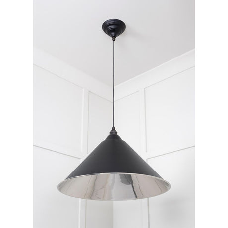 From The Anvil - Smooth Nickel Hockley Pendant in Elan Black | Sku. 49506EB | Trade Door Handles.
