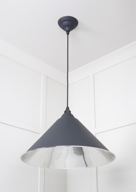 From The Anvil - Smooth Nickel Hockley Pendant in Slate | Sku. 49506SL | Trade Door Handles.