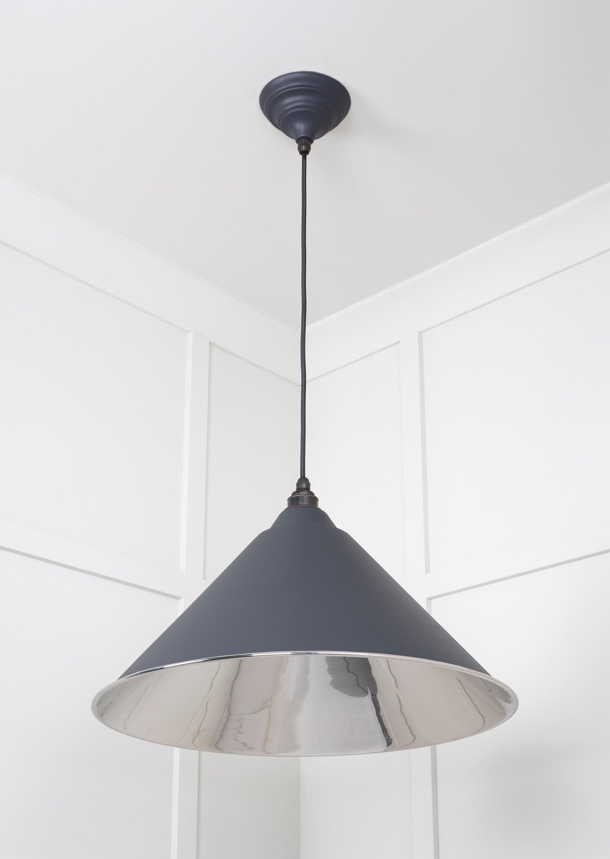 From The Anvil - Smooth Nickel Hockley Pendant in Slate | Sku. 49506SL | Trade Door Handles.