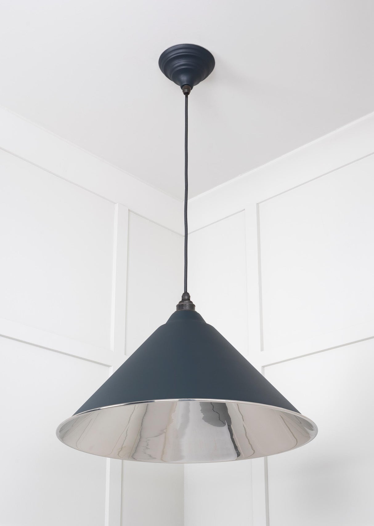 From The Anvil - Smooth Nickel Hockley Pendant in Soot | Sku. 49506SO | Trade Door Handles.